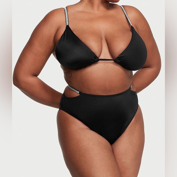 NWT Victoria's Secret Swim Shine Strap Triangle Bikini Top - Picture 2 of 3